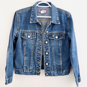 Old Navy Blue 100% Cotton Denim Button Down Jean Jacket ~ Size Medium